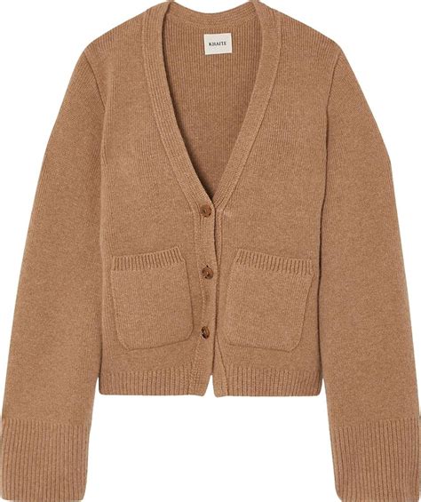 khaite cardigan camel.